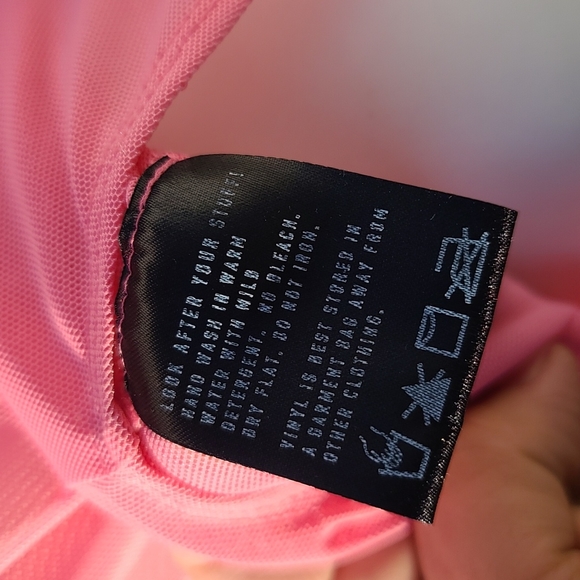 IRON FIST x 24 HOURS Nun Fux Given Mesh Pink Bodysuit M Vinyl Rave Punk Y2K - Picture 13 of 16